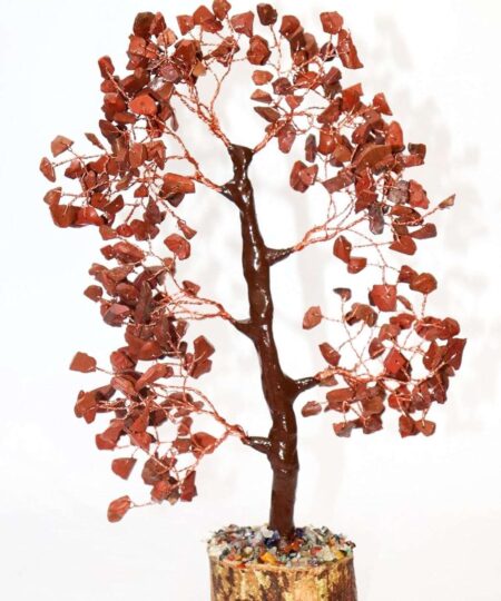 Crystal Tree Good Luck Showpiece for Home Decor Items Crystals Gemstones Bonsai Money Tree for Good Luck, Decoration Gift Item (Red Jasper)