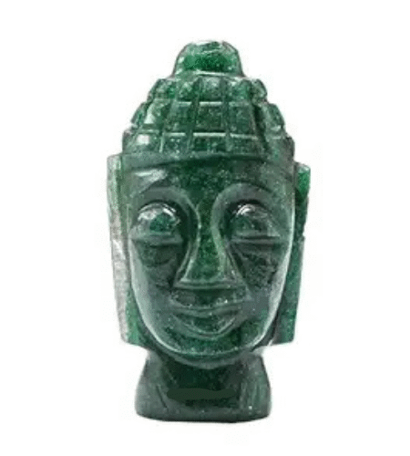 Labradorite Crystal Buddha Head - Healing Stone Statue for Car, Living Room, Good Luck and Feng Shui Reiki Gift